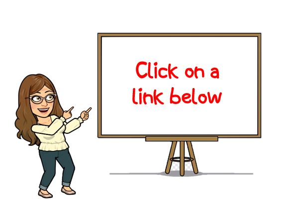 Librarian Bitmoji pointing to a white board 